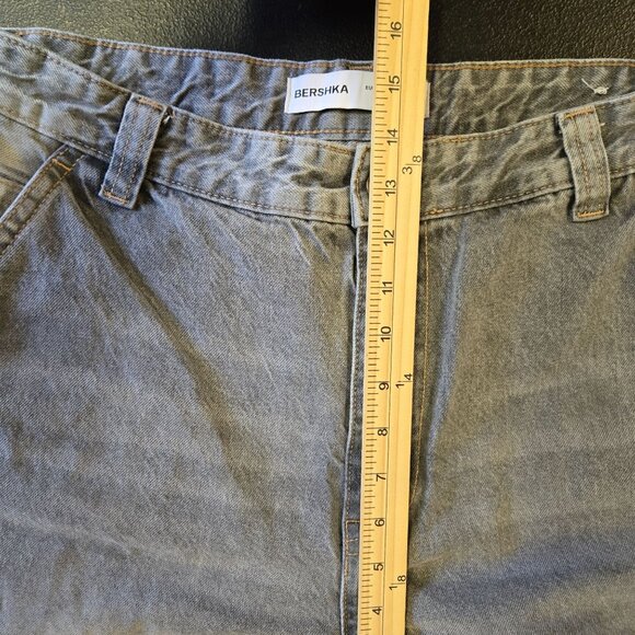 Bershka Gray High-Waist Baggy Skater Jeans For Women Size 32 - Picture 10 of 14